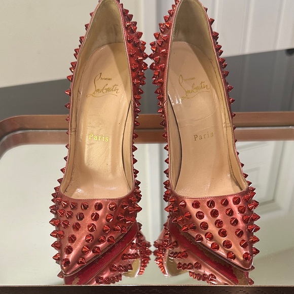Christian Louboutin Spiked Red Heels - Picture 3 of 9